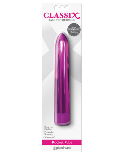 Classix 7" Cheap Vibrators | Metallic Small Vibrator | Pink Multi-Speed Couples Vibrator | Best Vibrator for Women