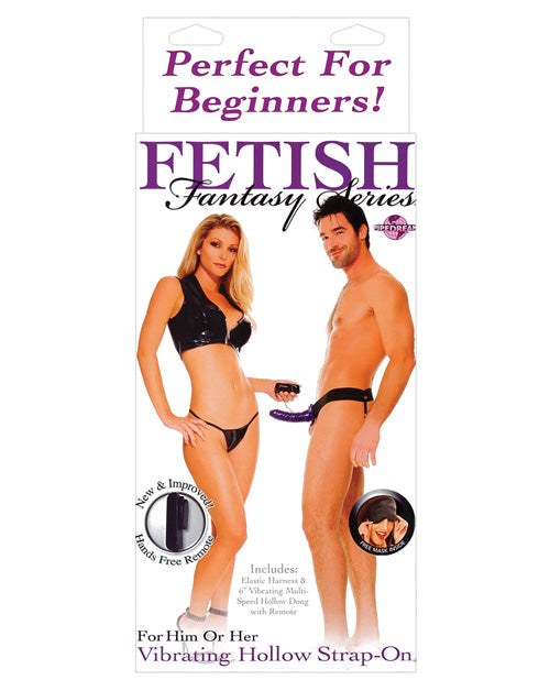 Fetish Fantasy Series for Him or Her Vibrating Hollow Strap-On - Purple