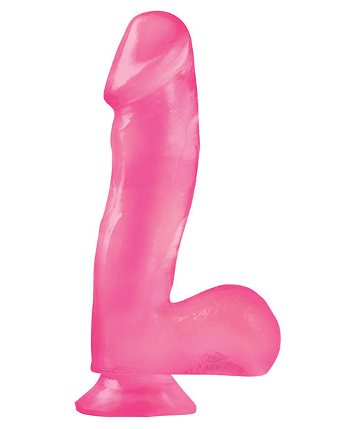 Basix Rubber Works Realistic Dildo | Pink 6.5" Big Dildo | Suction Cup Dildo