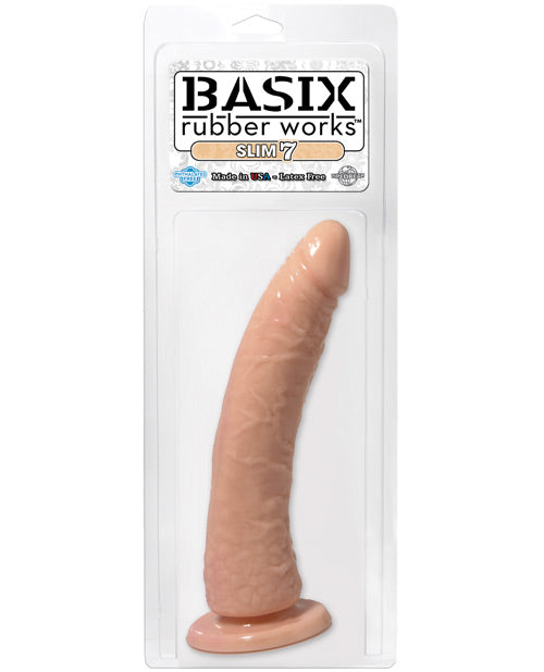 Basix Rubber Works Large Dildo | Flesh Slim 7" Big Dildo | Suction Cup Dildo | Best Dildo