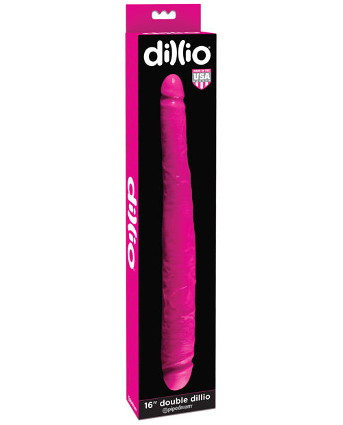 Dillio 16" Big Dildo | Double Dildo | Tapered Pink Dildo | Thick Monster Dildo | Giant Dildo