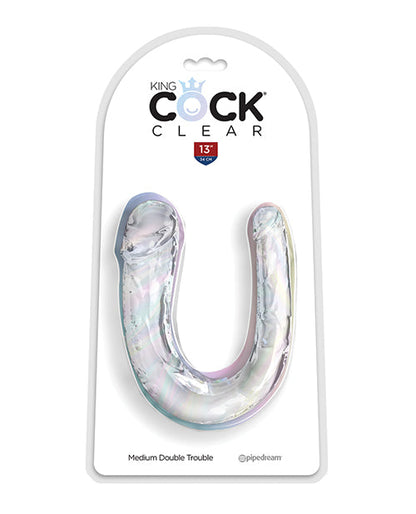 King Cock Realistic Dildo | Clear Double Sided Dildo | Medium 13" Big Dildo | Large Dildo