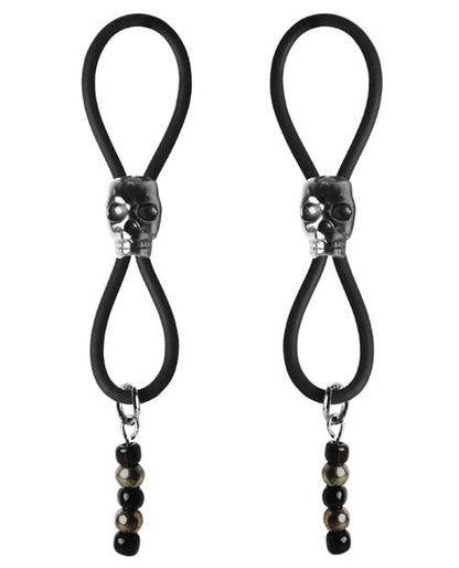 Bijoux de Nip Nipple Halos Black Skull Slider - Black/Silver