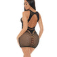 Pink Lipstick Money-Core Bodystocking Dress - Black O/S