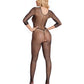 Pink Lipstick Risque Crotchless Bodystocking Black S/M