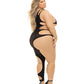 Pink Lipstick Show You How Cut Out Bodystocking Black QN