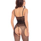 Rene Rofe Sparkle Crotchless Bodystocking Black O/S