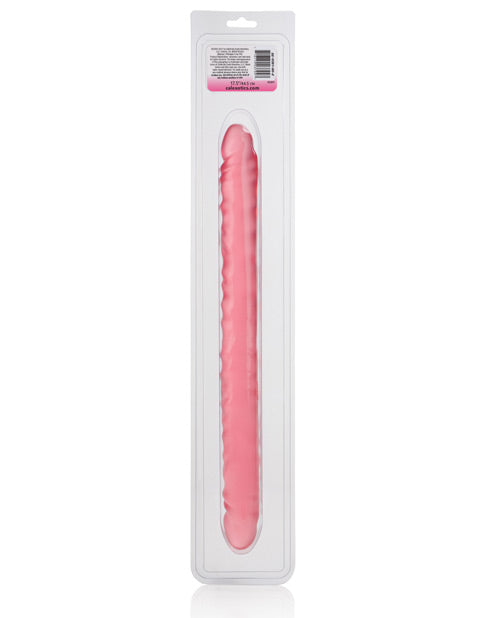 17" Big Dildo | Slim Jim Duo Giant Dildo | Veined Realistic Dildo | Translucence Gel Pink Dildo