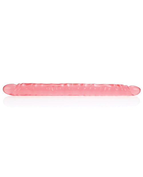 17" Big Dildo | Slim Jim Duo Giant Dildo | Veined Realistic Dildo | Translucence Gel Pink Dildo