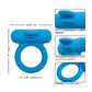 Couple's Enhancer Silicone Rechargeable Double Trouble Enhancer w/Flickering Dual Teasers - Blue