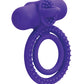 Couple's Enhancer Silicone Rechargeable Dual Climaxer Enhancer w/Flickering Tongue - Purple