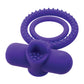 Couple's Enhancer Silicone Rechargeable Dual Climaxer Enhancer w/Flickering Tongue - Purple