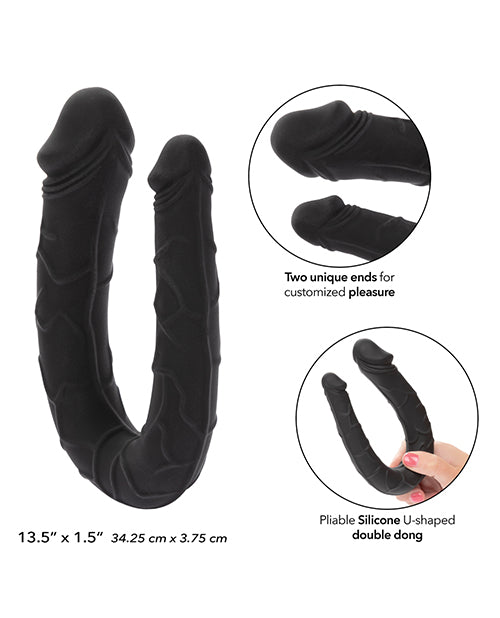 Boundless AC-DC Realistic Dildo | Double Sided Dildo | 13.5" Big Black Dildo | Large Silicone Dildo