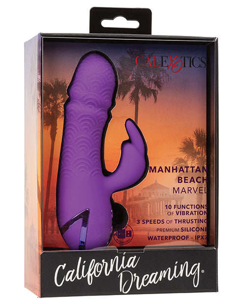 California Dreaming Thrusting Dildo | Manhattan Beach Marvel Dual Stimulation Purple Vibrator