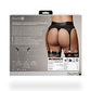 Shots Ouch Vibrating Strap On Thong w/Adjustable Garters - Black XL/XXL