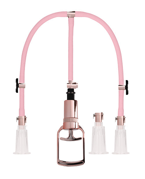 Shots Pumped Clitoral & Nipple Pump Set - Medium Rose Gold