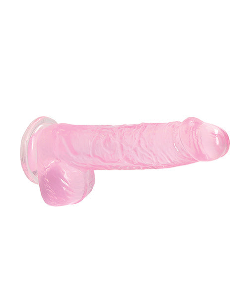 Shots RealRock Realistic Dildo | Clear 6" Big Dildo with Balls | Pink Dildo | Suction Cup Dildo