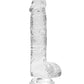 Shots RealRock Realistic Dildo | Crystal Clear 6" Big Dildo with Balls | Suction Cup Dildo