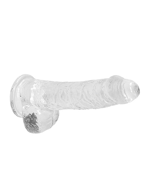 Shots RealRock Realistic Dildo | Crystal Clear 6" Big Dildo with Balls | Suction Cup Dildo