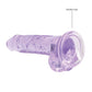 Shots RealRock Realistic Dildo | Clear 7" Big Dildo with Balls | Purple Suction Cup Dildo