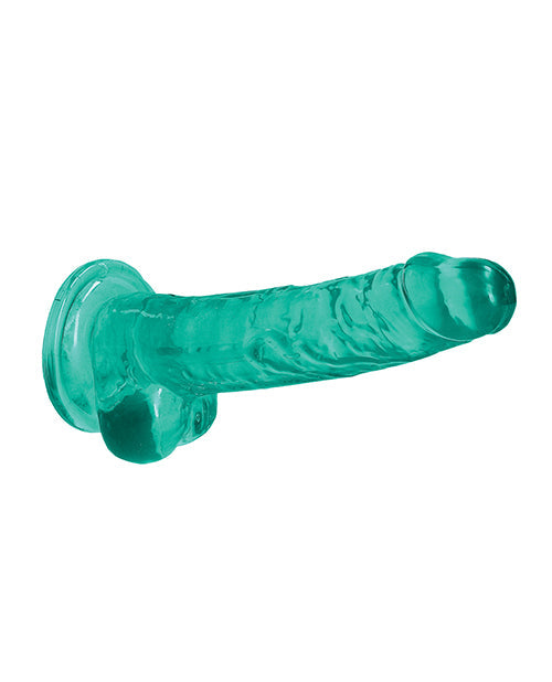 Shots RealRock Realistic Dildo | Clear 7" Big Dildo with Balls | Turquoise Suction Cup Dildo