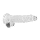 Shots RealRock Realistic Dildo | Clear 8" Big Dildo with Balls | Transparent Suction Cup Dildo