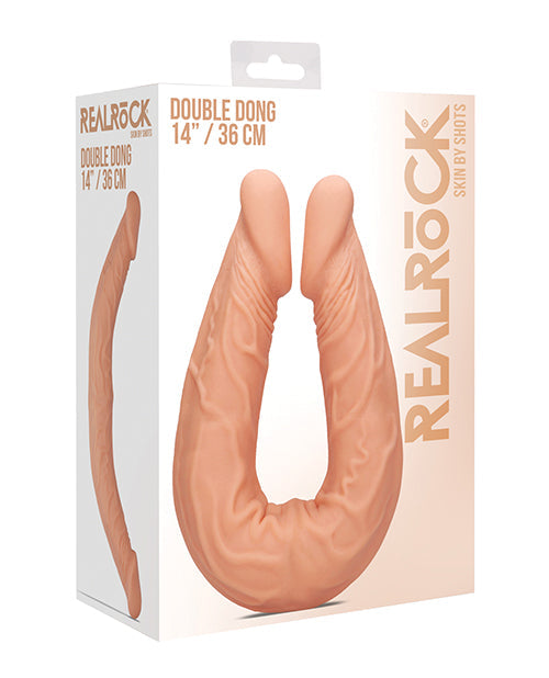 Shots Giant Dildo | RealRock 14" Big Dildo | Double Dildo | Flesh Realistic Dildo | Large Dildo