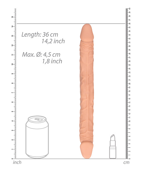 Shots Giant Dildo | RealRock 14" Big Dildo | Double Dildo | Flesh Realistic Dildo | Large Dildo