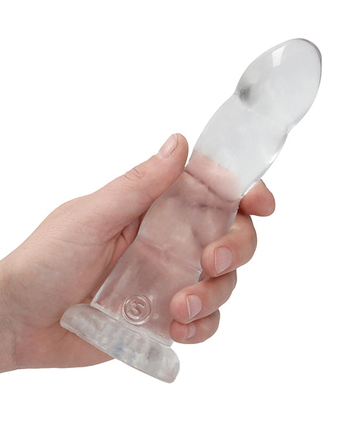 Shots Realistic Dildo | Crystal Clear 7" Big Dildo | Rippled Transparent Suction Cup Dildo