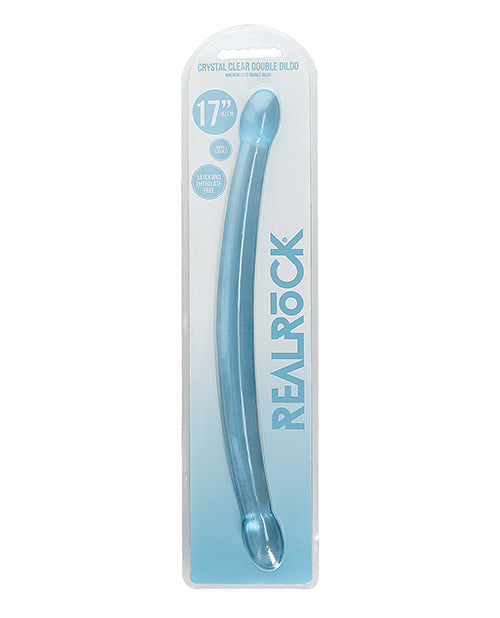 Shots RealRock Giant Dildo | Crystal Clear 17" Big Dildo | Double Dildo | Blue Realistic Dildo