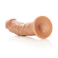 Shots RealRock Large Dildo | Curved Realistic Dildo | 7" Big Dildo | Tan Suction Cup Dildo