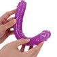 Shots RealRock 12" Big Dildo | Neon Purple Double Dildo | Glow in the Dark Suction Cup Dildo