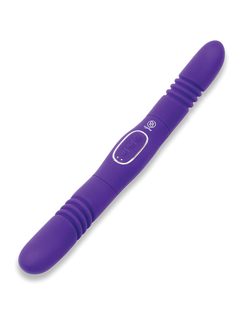 Together Double Delight Double-Ended Vibrating & Thrusting Vibrator - Purple