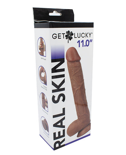 Get Lucky 11" Big Dildo | Real Skin Realistic Dildo | Light Brown Large Dildo | Waterproof Giant Dildo