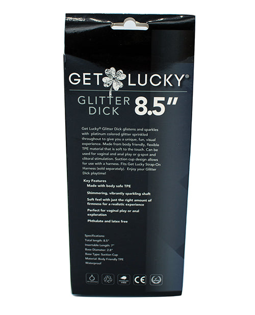 Get Lucky 8.5" Big Dildo | Real Skin Glitter Dick Realistic Dildo | Clear Suction Cup Dildo