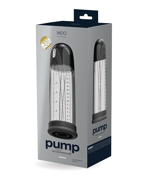 VeDO Pump Rechargeable Vacuum Penis Pump - Just Black