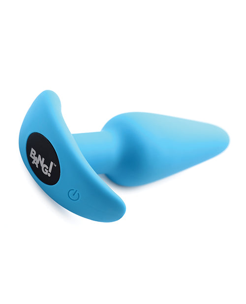 Bang! 21X Vibrating Silicone Butt Plug w/Remote - Blue