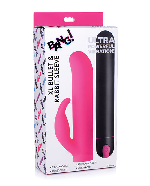 Bang XL Bullet Vibrator | Silicone Sleeve Rabbit Vibrator | 3-Speed Pink Vibrator | Best Vibrator for Women