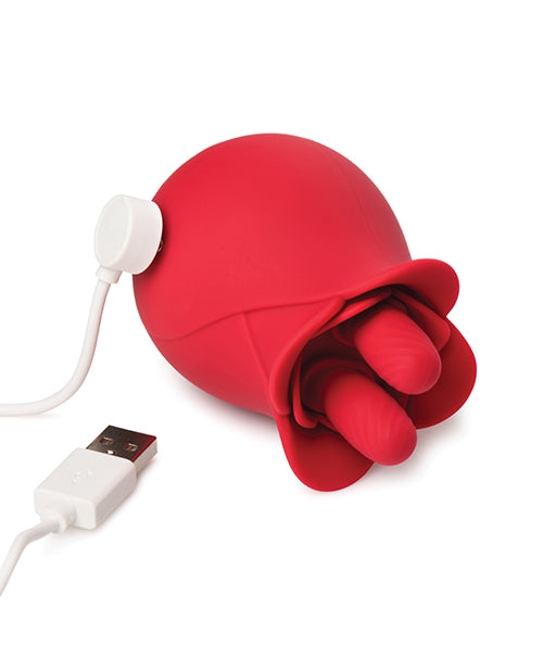 Bloomgasm The Rose Fondle 10X Massaging Clit Stimulator - Red