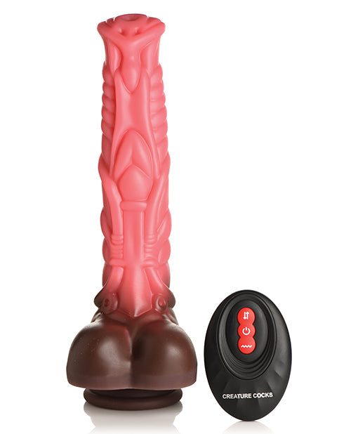 Creature Cocks Deluxe Centaur Thrusting & Vibrating Silicone Dildo w/Remote Control - Peach/Brown