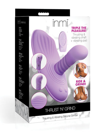 Inmi Thrust N' Grind Thrusting Vibrator | Silicone Grinder Small Vibrator | Purple Anal Vibrator | Best Vibrator for Women